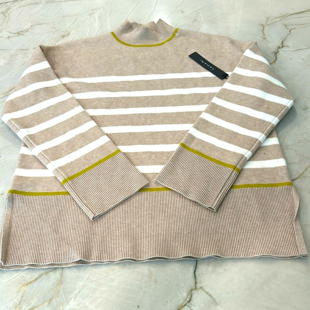 TAHARI High Neck Pullover Womens Sweater